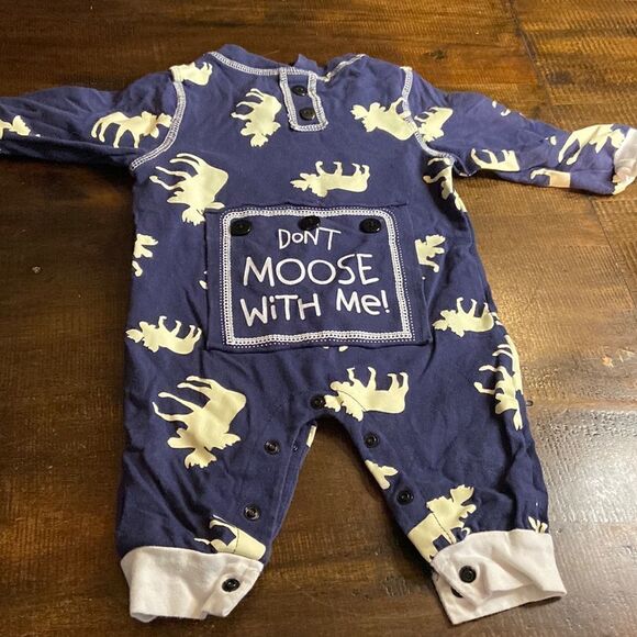 Baby Girls Boys Don't Moose with Me Letter Print Romper Jumpsuits One-Piece - Picture 1 of 7